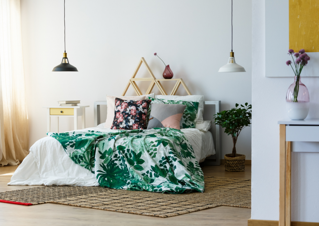 Styling A Bed With Plain Duvet And Patterned Sheets